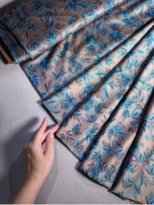 Армани кофейный с принтом"Синие веточки".