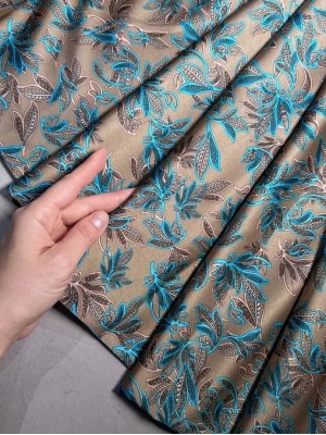 Армани кофейный с принтом"Синие веточки".