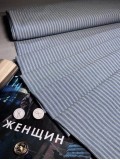 Х/б ткань оттенок "Джинс" в белую мелкую полоску
