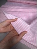 Х/б ткань рубашечная. Белые и розовые полоски.