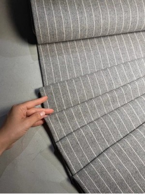 Костюмная шерсть "Herringbone". Оттенок  бежево-серый 