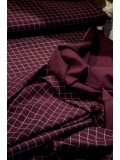 Трикотаж "Джерси" (оттенок "Бордо в белую клетку")