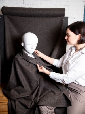 Шерсть пальтовая (темно-серая) 