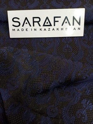 Жаккард тесненный (черно-синий) 