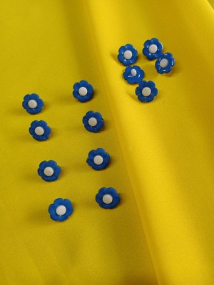 Пуговица на ножке (цветок синий с белым)