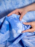 Трикотаж футер 2-х нитка "TIE-DYE" (оттенок "Голубой") 