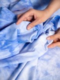 Трикотаж футер 2-х нитка "TIE-DYE" (оттенок "Голубой") 