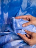 Кашкорсе в технике окрашивания "TIE DYE" (голубой)  