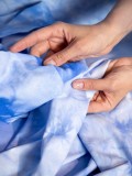 Кашкорсе в технике окрашивания "TIE DYE" (голубой)  