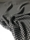Шифон черный в белый горох 