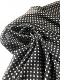 Шифон черный в белый горох 