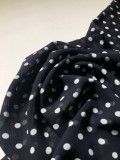 Шифон темно-синий в горох 