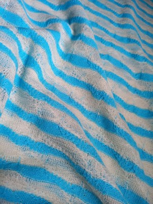 Трикотаж Вязанный (белый + голубой )