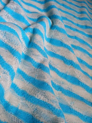 Трикотаж Вязанный (белый + голубой )