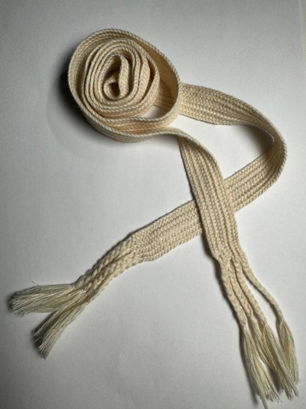 Шнурок вязанный, широкий (оттенок "Молочный")