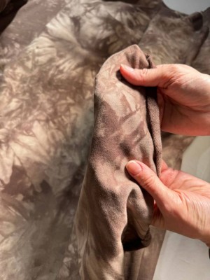 Трикотаж футер 3-х нитка "TIE-DYE" (оттенок "Какао") 
