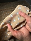 Вискозный шелк (оттенок "Бежевый", принт "Птицы") 