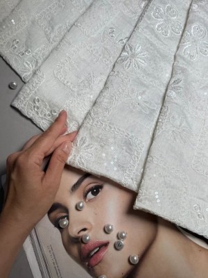 Тенсель с вышивкой "Dolce" ( оттенок "Айвори")