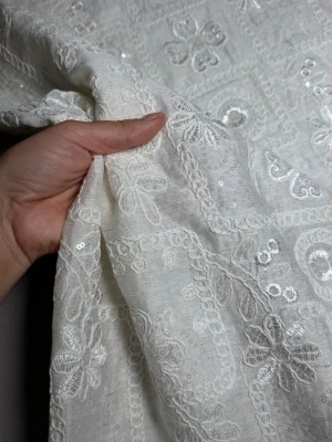 Тенсель с вышивкой "Dolce" ( оттенок "Айвори")
