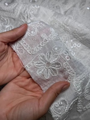 Тенсель с вышивкой "Dolce" ( оттенок "Айвори")