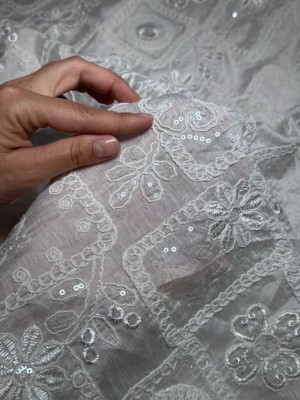 Тенсель с вышивкой "Dolce" ( оттенок "Айвори")