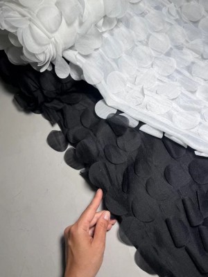 Хлопок с органзой " Живой горох " (Оттенок  "Black") 