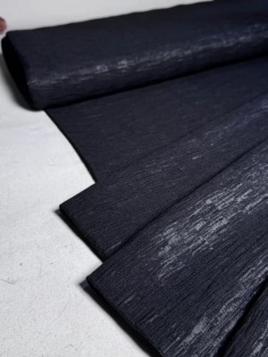 Вискоза с нейлоном жатая "Анжелика" (оттенок "Черный бархат" )