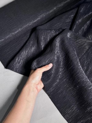 Вискоза с нейлоном жатая "Анжелика" (оттенок "Черный бархат" )