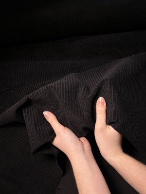 Вельвет  "Корд". Оттенок "Черный "