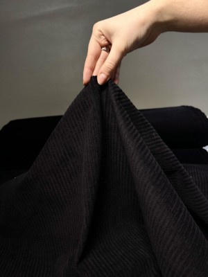 Вельвет  "Корд". Оттенок "Черный "