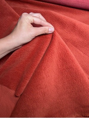 Вельвет  "Рубчик" в оттенке  "Терракот "