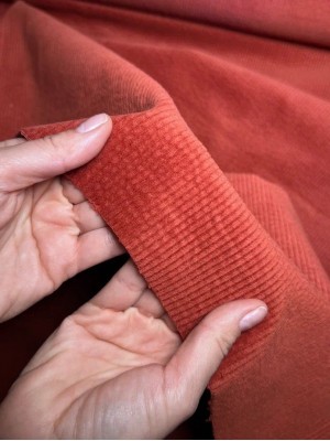 Вельвет  "Рубчик" в оттенке  "Терракот "