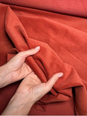 Вельвет  "Рубчик" в оттенке  "Терракот "