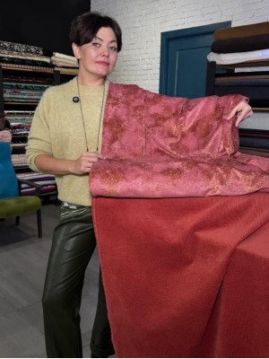 Вельвет  "Рубчик" в оттенке  "Терракот "