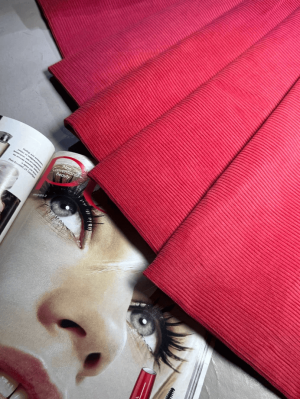 Вельвет  "Рубчик" в  оттенке "Коралловый закат"