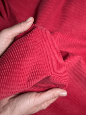 Вельвет  "Рубчик" в  оттенке "Коралловый закат"