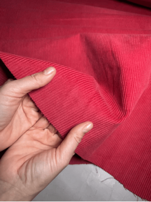 Вельвет  "Рубчик" в  оттенке "Коралловый закат"