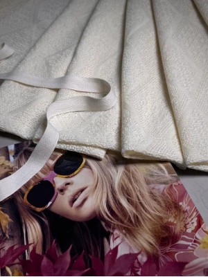 Трикотаж ажурный "Лолита". Оттенок: топленое молоко. 