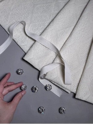 Трикотаж ажурный "Лолита". Оттенок: топленое молоко. 