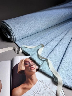 Трикотаж ажурный "Лолита". Оттенок: голубой.