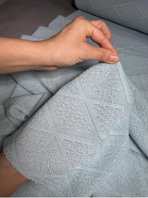 Трикотаж ажурный "Лолита". Оттенок: голубой.