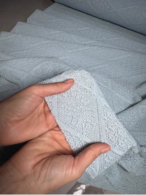 Трикотаж ажурный "Лолита". Оттенок: голубой.