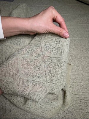 Трикотаж ажурный "Лолита". Оттенок: фисташка. 