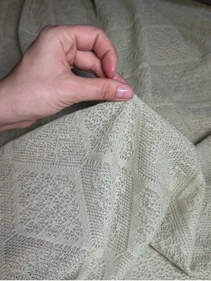 Трикотаж ажурный "Лолита". Оттенок: фисташка. 